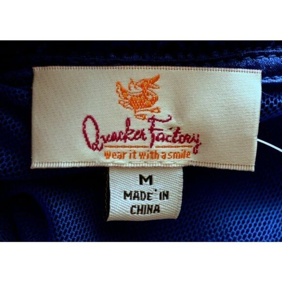 Quacker Factory Zip Front Beaded Cardigan Sweater Top Satin Trim Royal Blue M - Picture 3 of 4